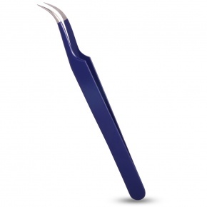 Long Lashes curved lash tweezers blue