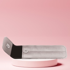 Long Lashes 2 pieces empty leather case - silver
