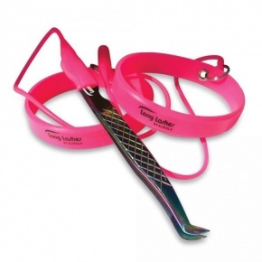 Long Lashes silicone tweezer bracelet (2pcs) pink