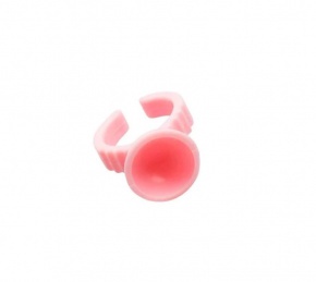 Long Lashes glue holder ring - pink (10pcs)