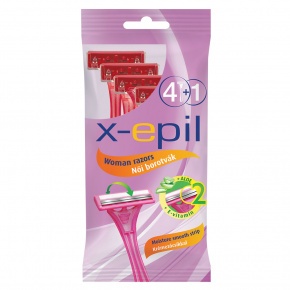 X-Epil Disposable woman razors with twin blades 4+1pcs/pack