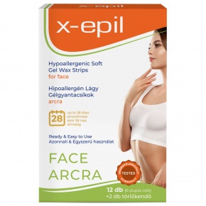 X-Epil Hypoallergenic Gel Wax Strips for face – 12 pcs