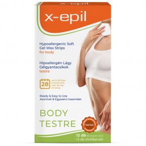 X-Epil Hypoallergenic Gel Wax Strips for body  – 12 pcs