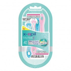 X-Epil Silky Fresh Disposable woman razors triple blade 4pcs