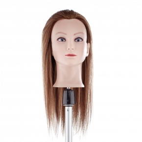 Training head with real  long hair  50cm