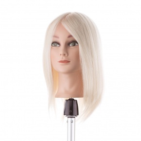 Training head with medium white angora hair  35cm