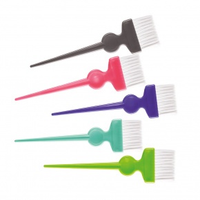 Set of 5 flat brushes, various colours  ultra-soft nylon bristles