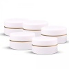 White cosmetic jar with Golden Stripe 5ml 10pcs/pack